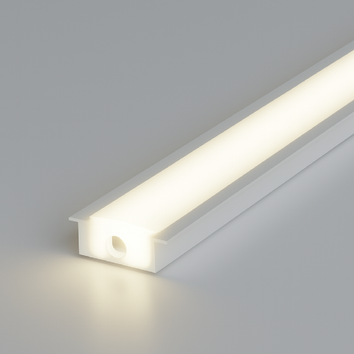Perfil Led Barra 2m Inside 24x08mm Embutir Branco Alut - ALUT