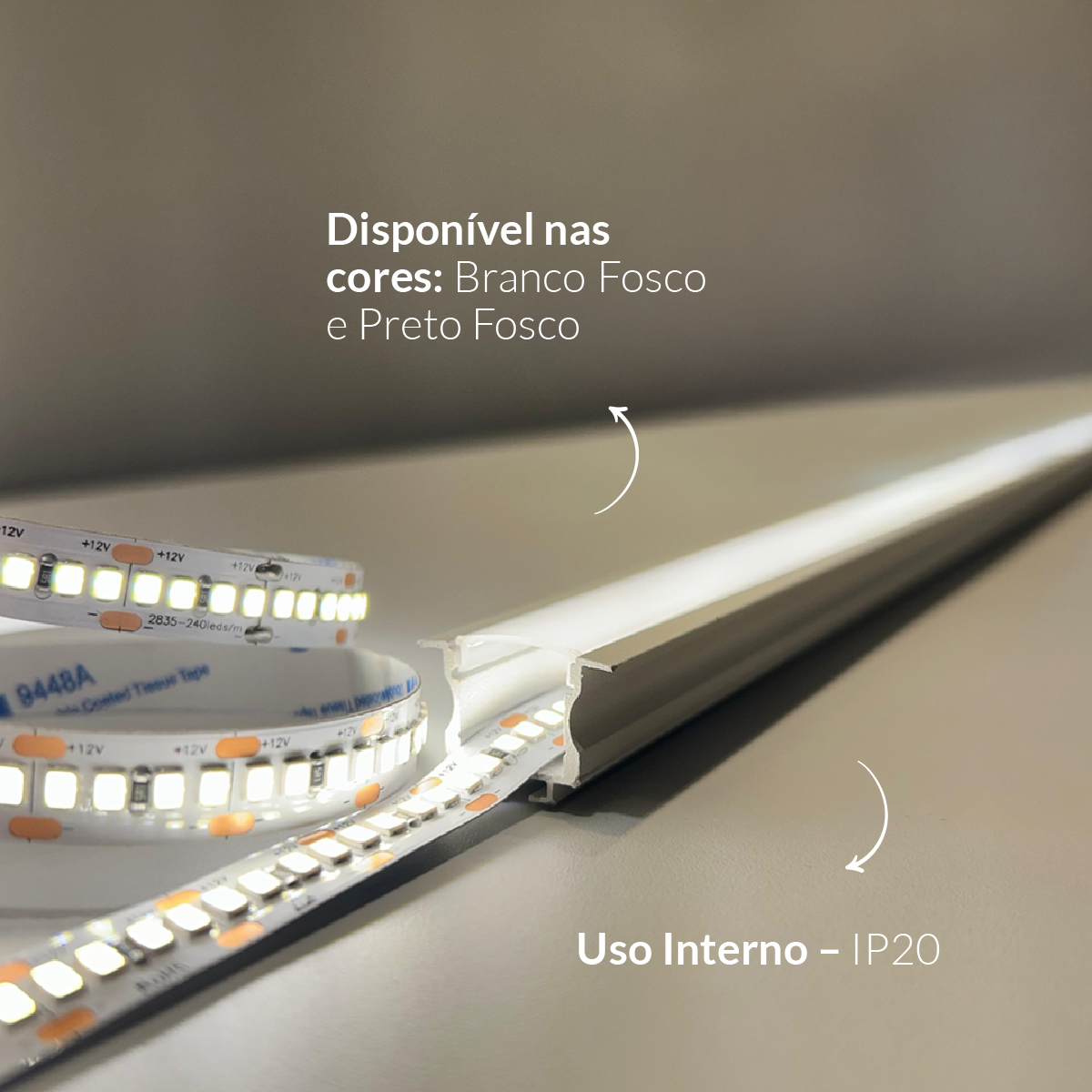 Perfil Led Barra 2m Inside 24x15mm Embutir Branco Alut - ALUT