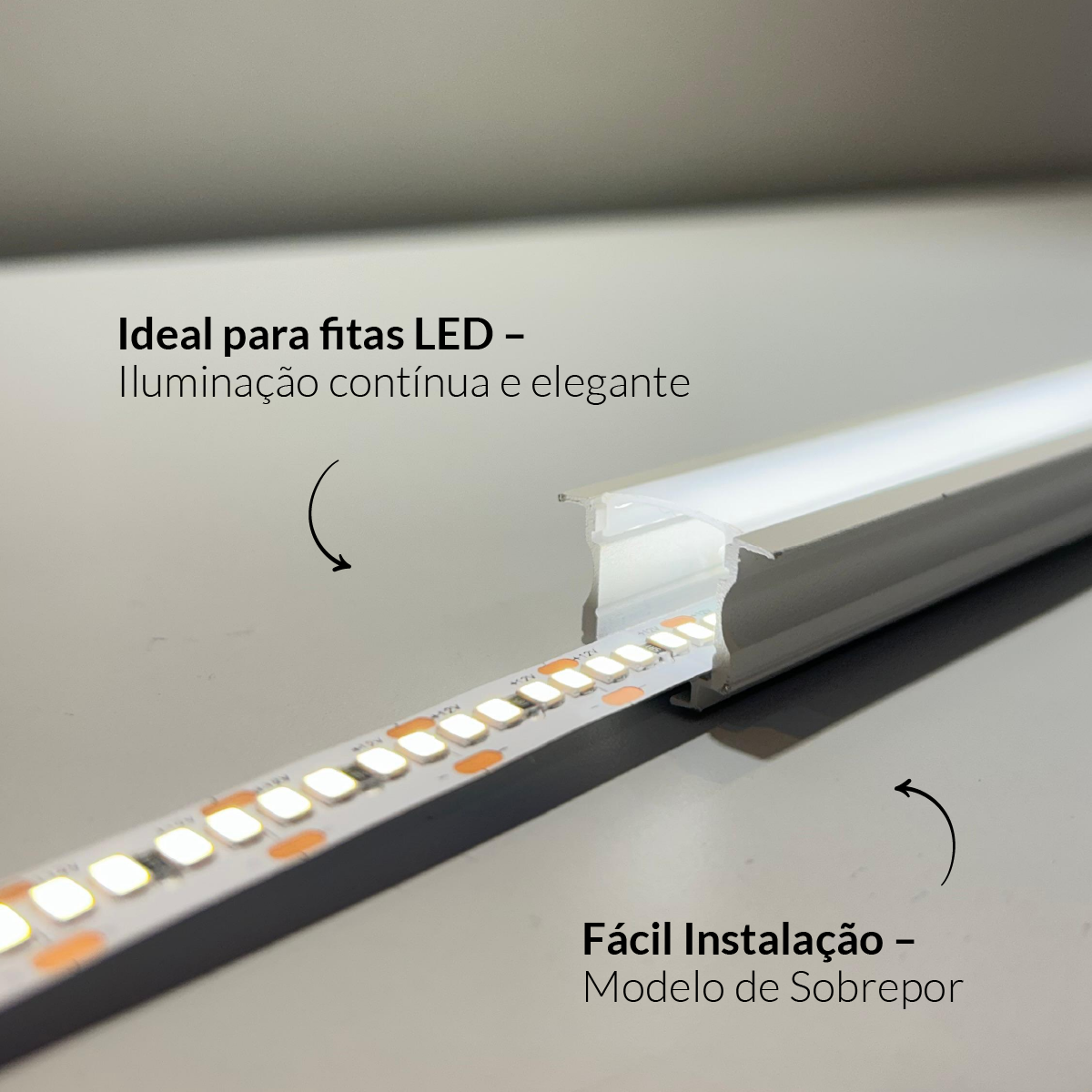 Perfil Led Barra 2m Inside 24x15mm Embutir Branco Alut - ALUT