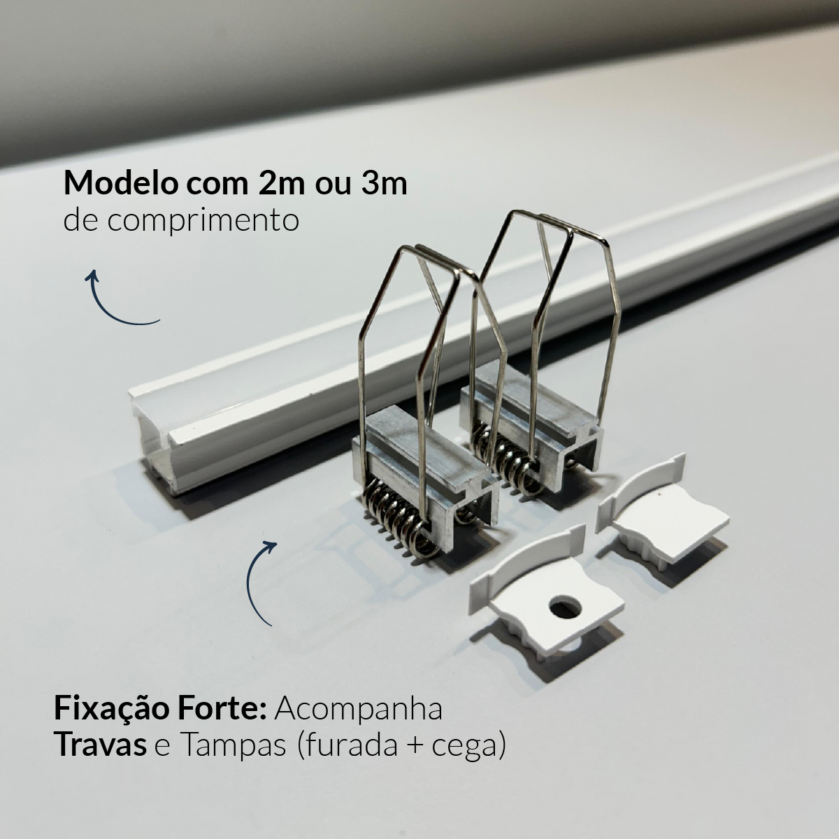 Perfil Led Barra 2m Inside 24x15mm Embutir Branco Alut - ALUT