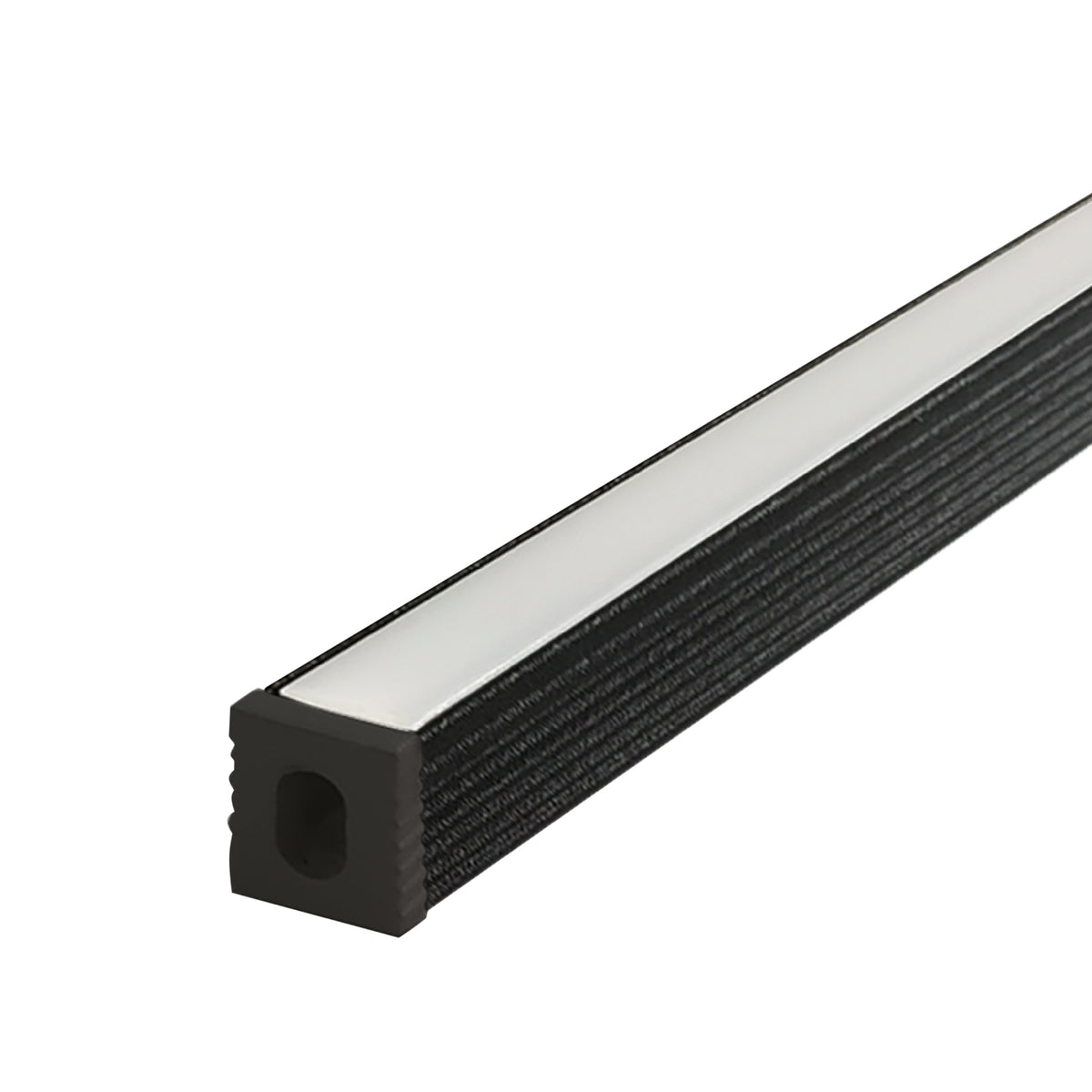 Perfil Led Barra 2m Minimal 08x09mm Sobrepor Preto Alut - ALUT