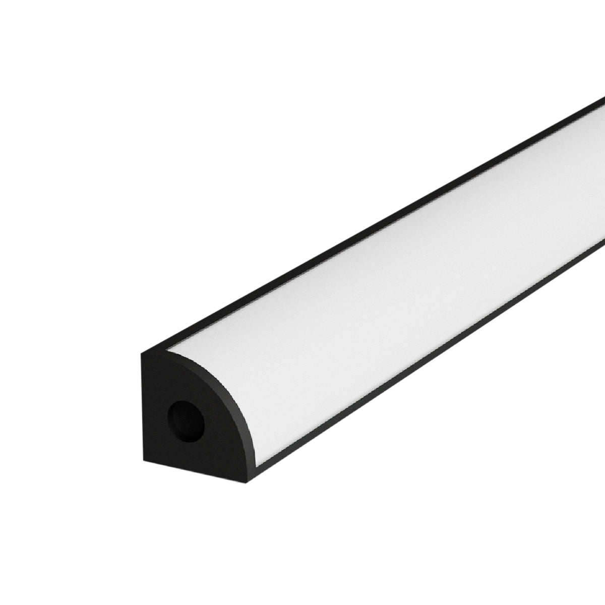 Perfil Led Barra 2m One Side Canto 18x13mm Sobrepor Preto Alut - ALUT