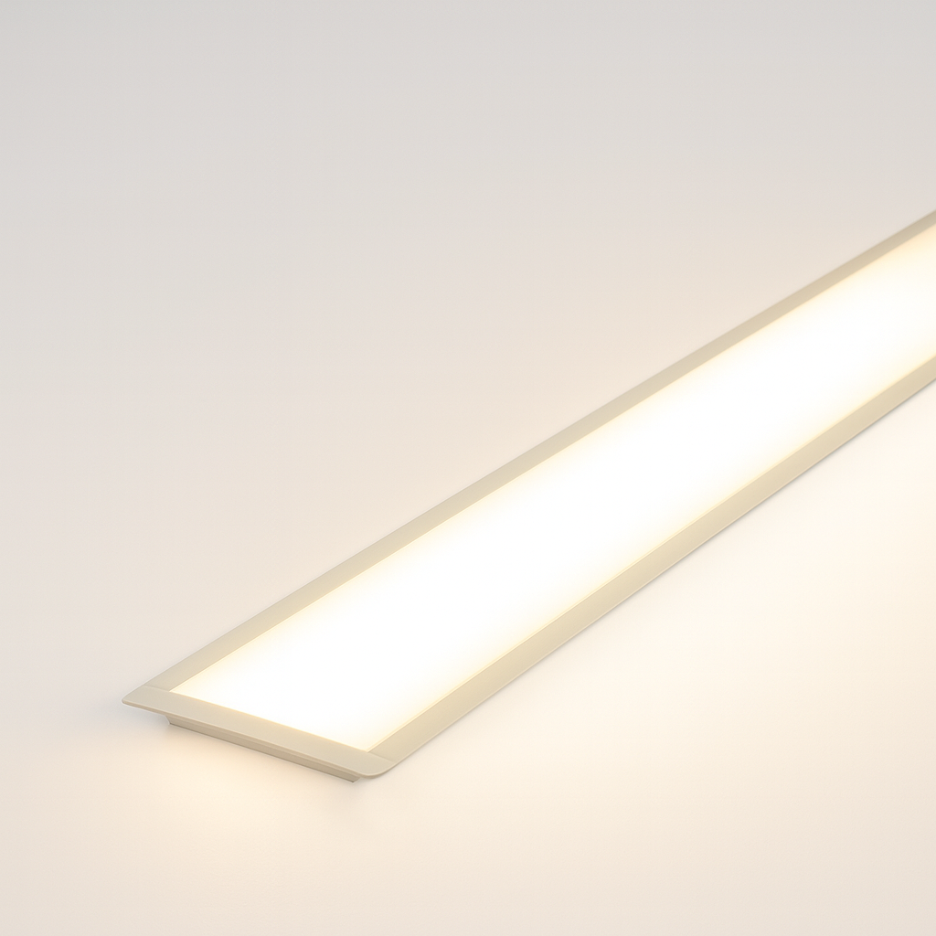 Perfil Led Barra 2m Plane 65x10mm Embutir Branco Alut - ALUT
