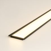 Perfil Led Barra 2m Plane 65x10mm Embutir Preto Alut - ALUT