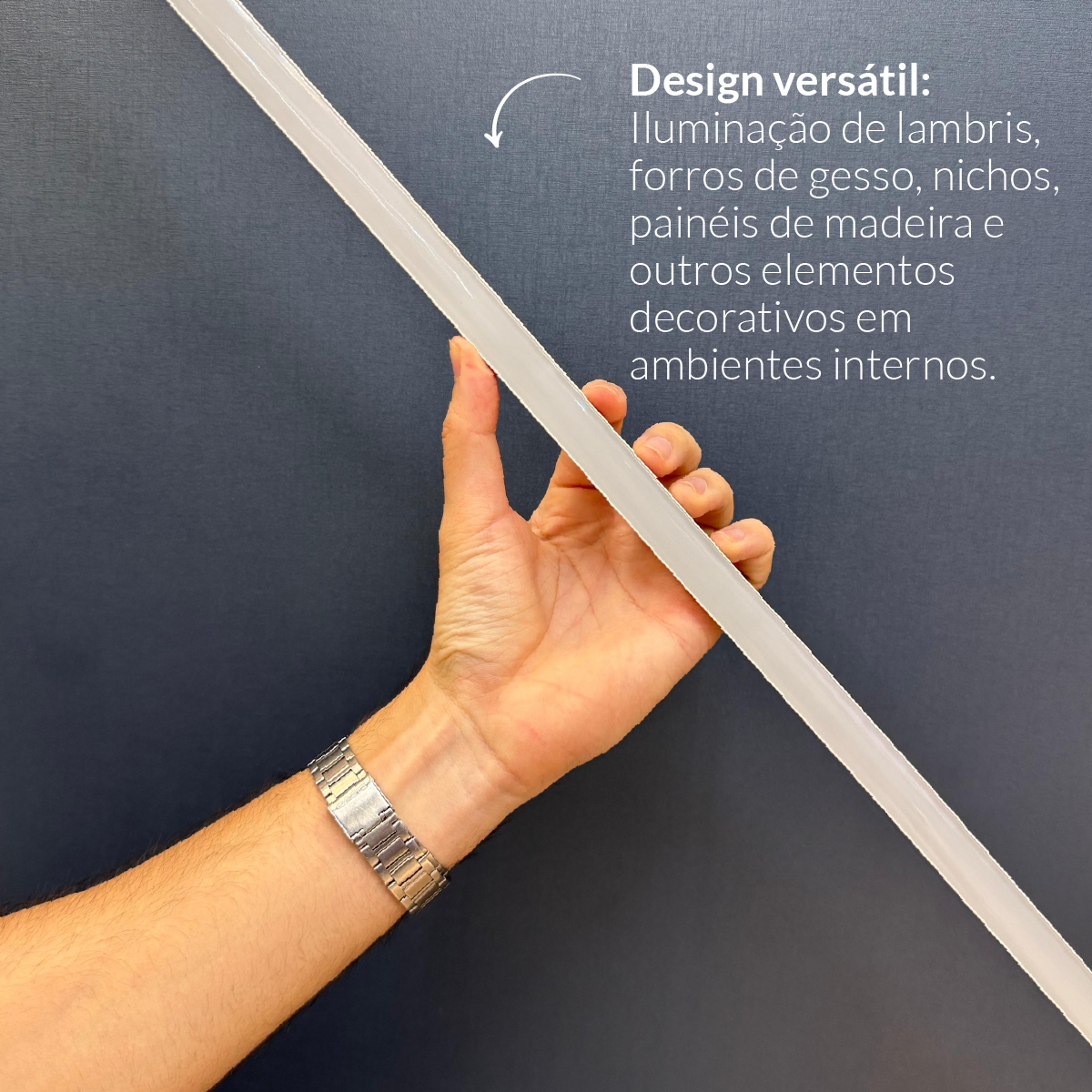 Perfil Led Barra 2m Slat 17x15mm Sobrepor Branco Alut - ALUT