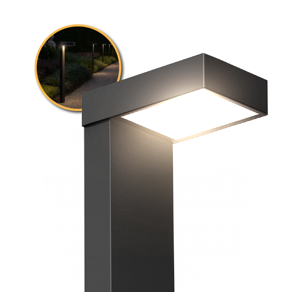 Poste Balizador Led Jardim 10w 4000k Bivolt Ip65 Preto Alut - ALUT