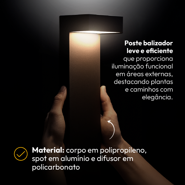 Poste Balizador Led Jardim 10w 4000k Bivolt Ip65 Preto Alut - ALUT
