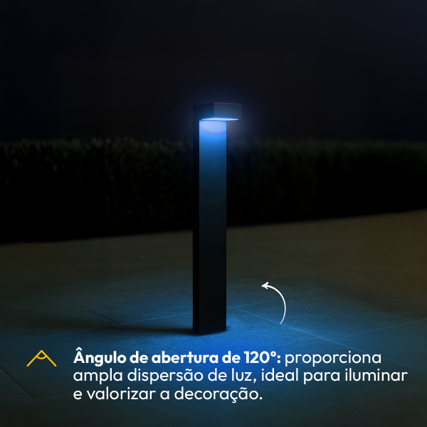 Poste Balizador Led Jardim 10w Azul Bivolt Ip65 Preto Alut - ALUT
