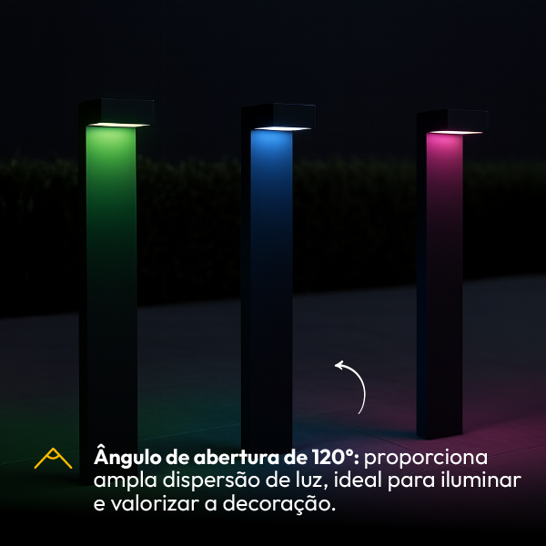 Poste Balizador Led Jardim 10w RGB IP65 Bivolt Preto Alut - ALUT