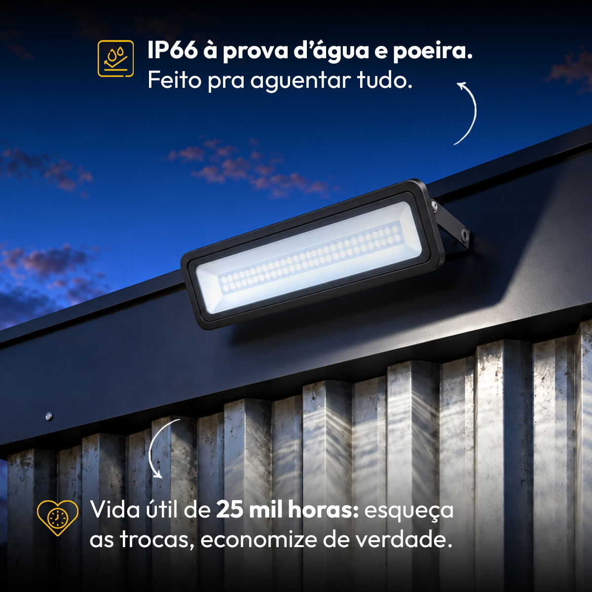 Refletor Led Profissional 50w 6500k Branco Frio Bivolt Ip66 a prova d'água Preto Alut - ALUT
