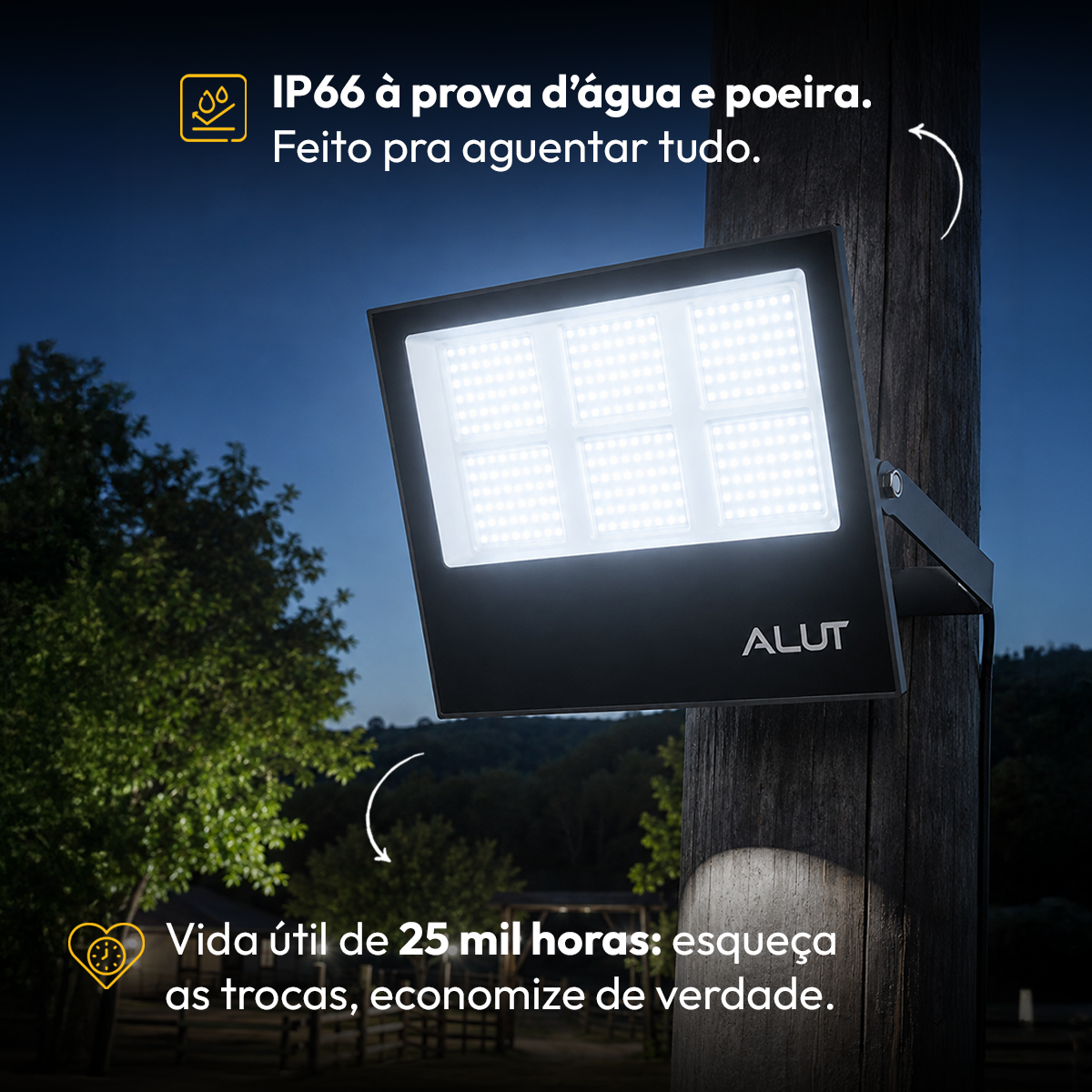 Refletor Led Slim 300w 6500k Branco Frio Bivolt IP65 Alut - ALUT