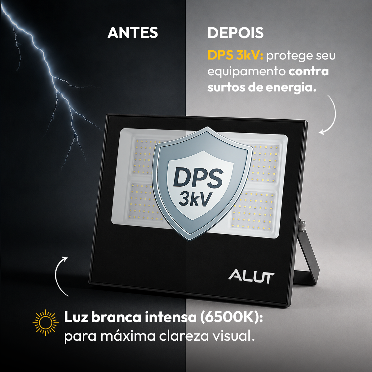 Refletor Led Slim 300w 6500k Branco Frio Bivolt IP65 Alut - ALUT
