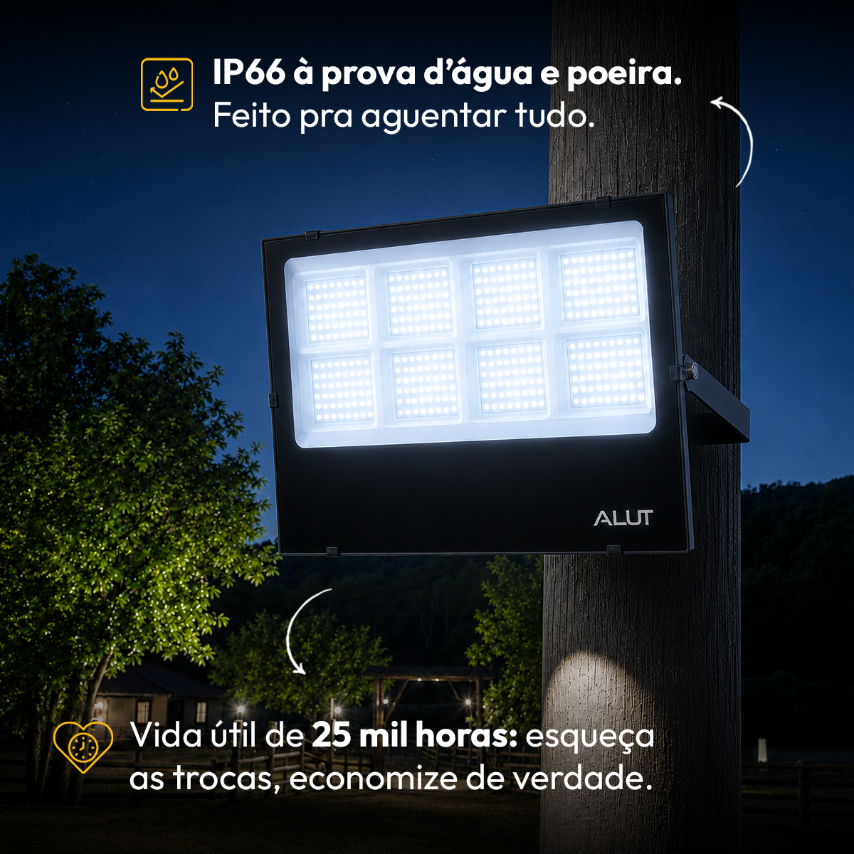 Refletor Led Slim 400w 6500k Branco Frio Bivolt IP65 Alut - ALUT