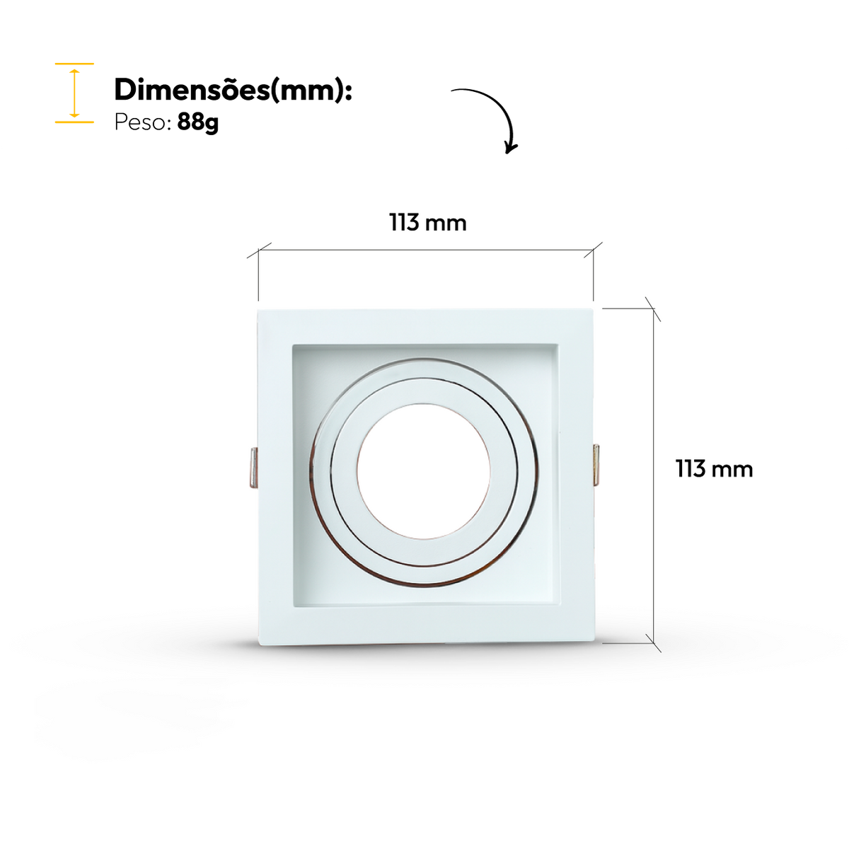 Spot Led Recuado Embutir E27 Par20 Quadrado Branco Alut - ALUT