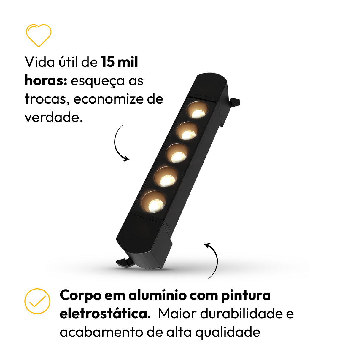 Spot Led Trilho Dots 10w 2700k Branco Quente Redondo Preto Fosco Alut - ALUT