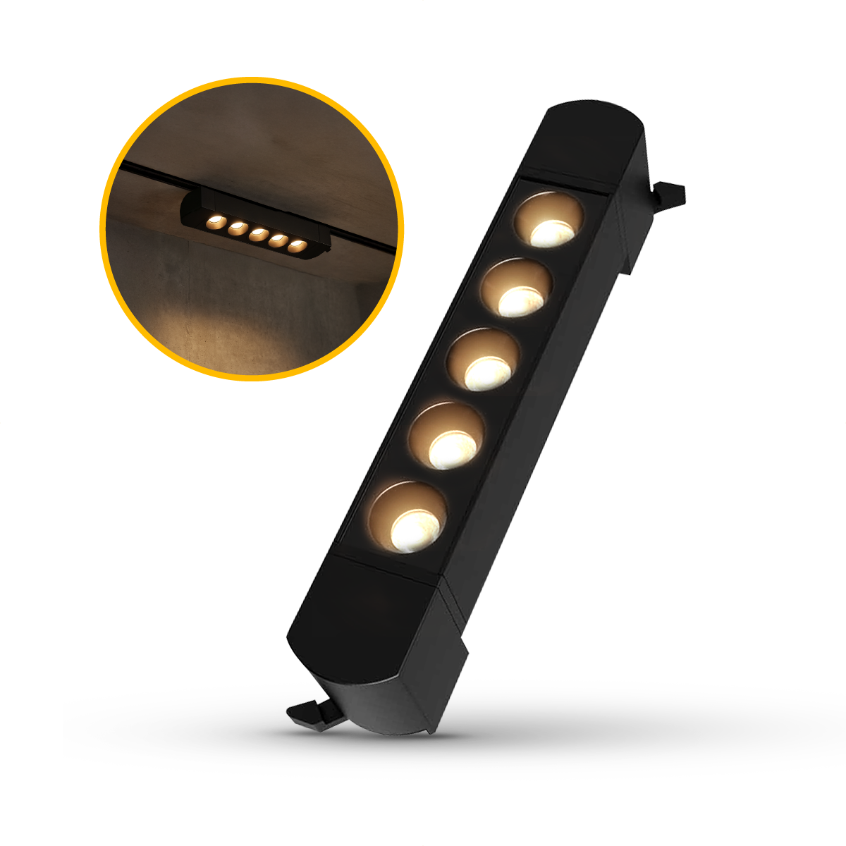 Spot Led Trilho Dots 10w 2700k Branco Quente Redondo Preto Fosco Alut - ALUT