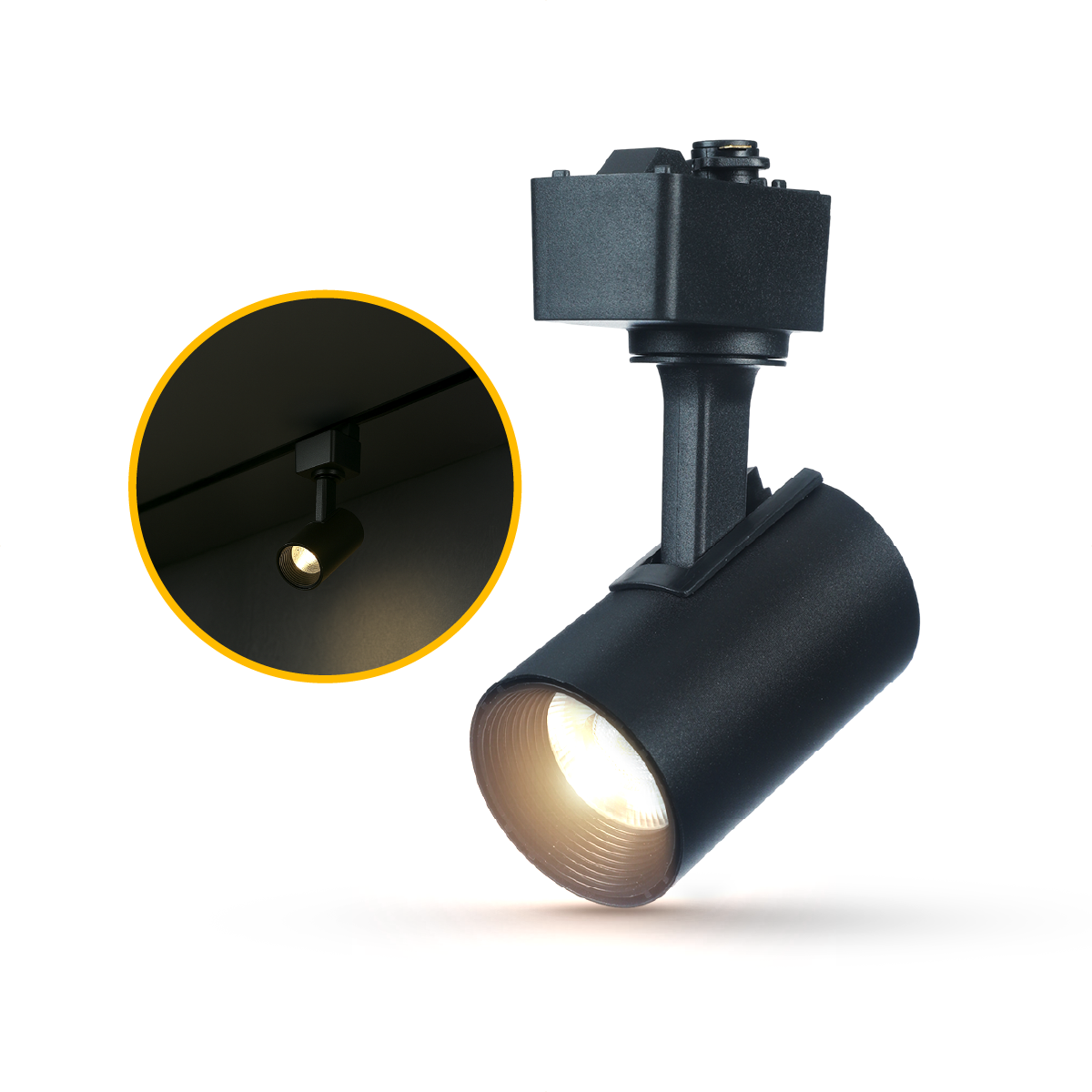 Spot Led Trilho Evo T1 5w 3000k Branco Quente Redondo Preto Fosco Alut - ALUT