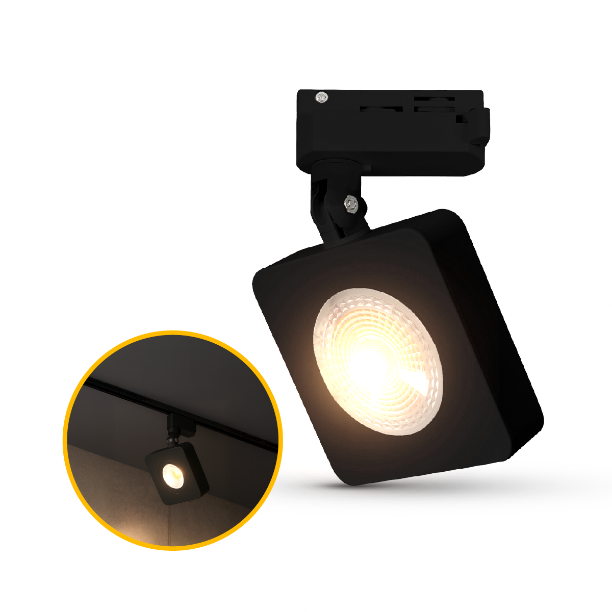 Spot Led Trilho Nobby 10w 2700k Branco Quente Quadrado Preto Fosco Alut - ALUT